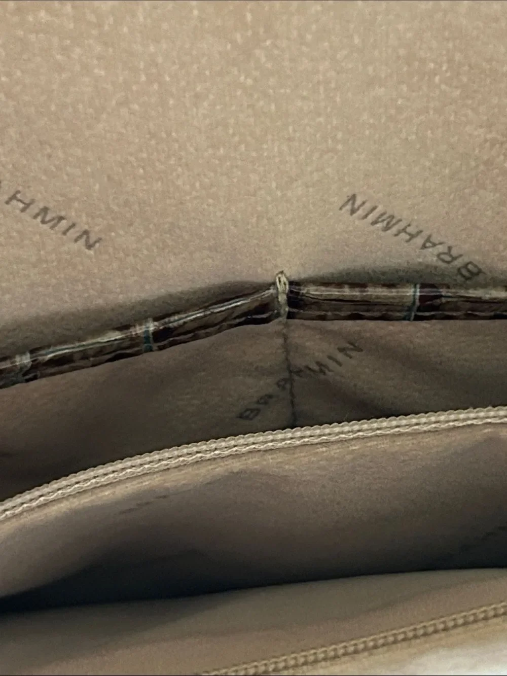 Brahmin Duxbury Brown Croc Embossed Ombré Finish Satchel